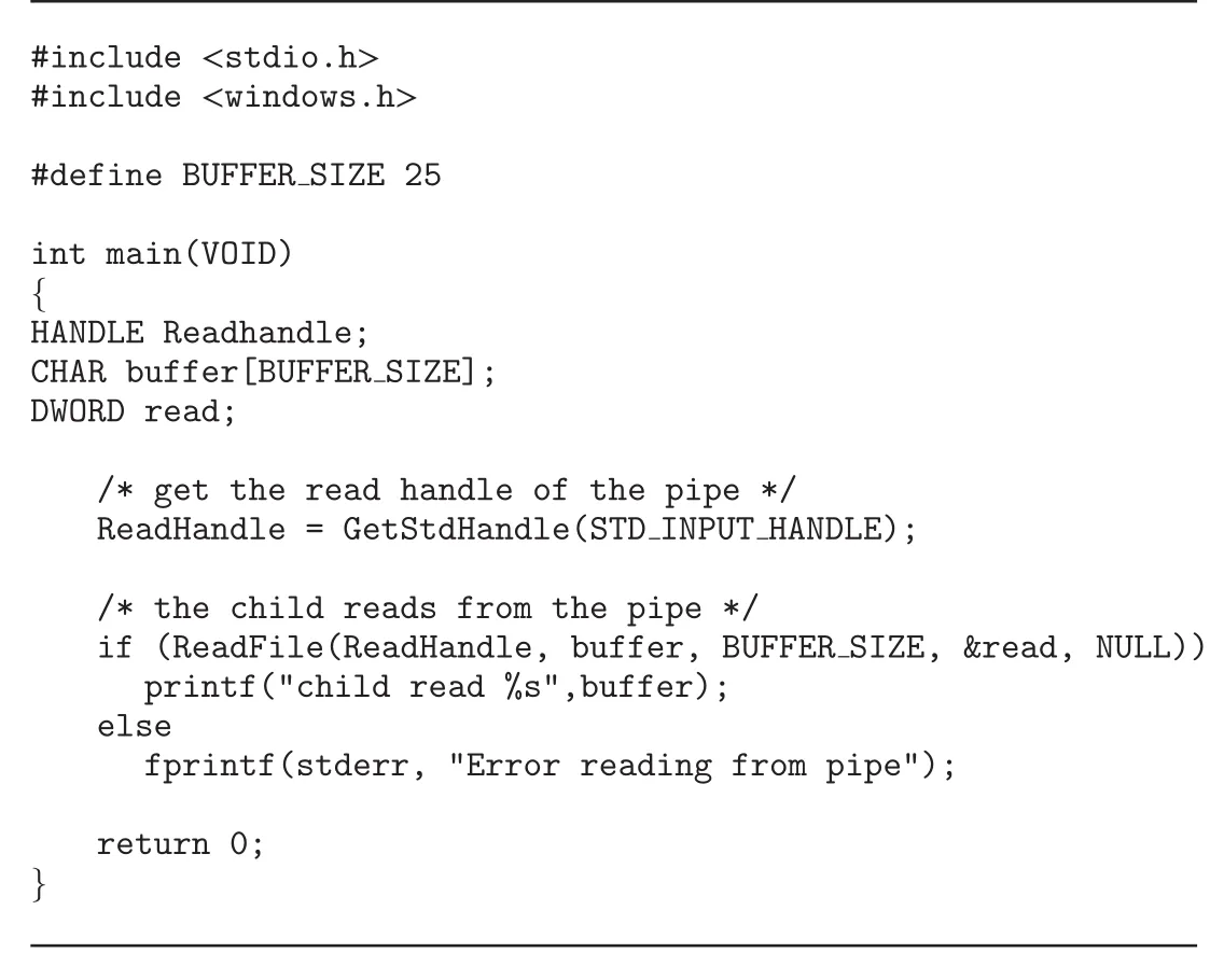 Windows anonymous pipe child