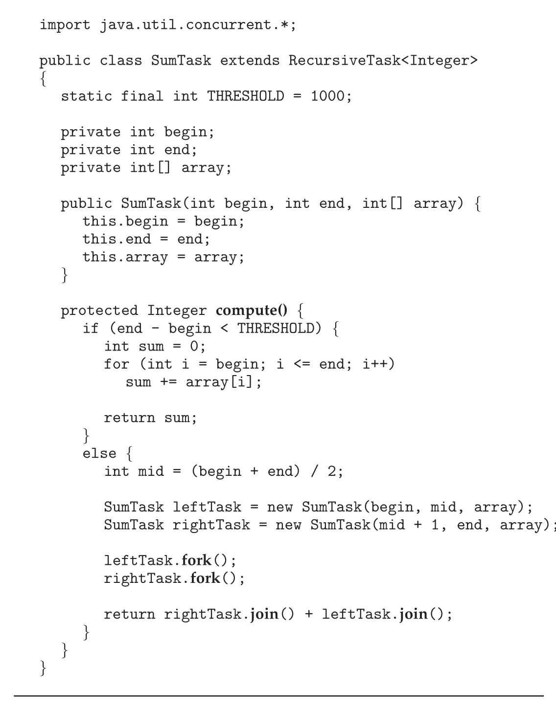 Fork-join calculation using Java API