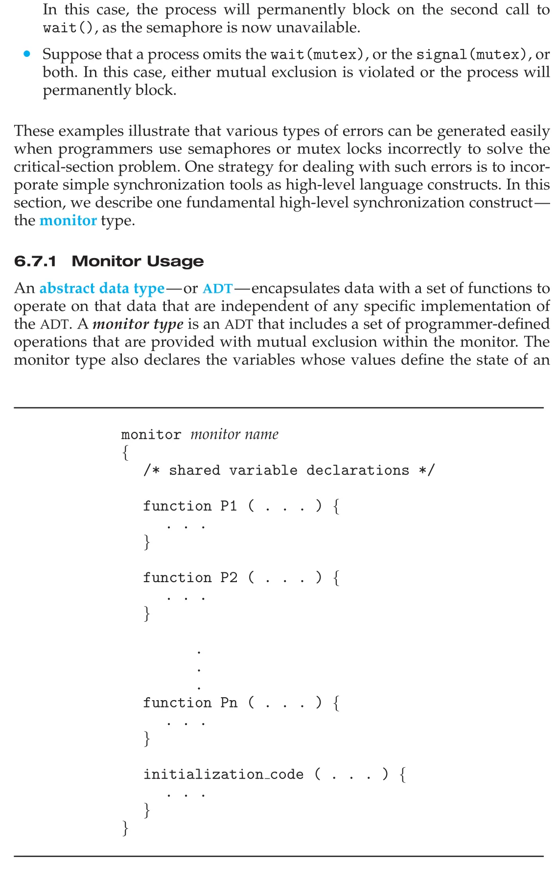 Monitor syntax