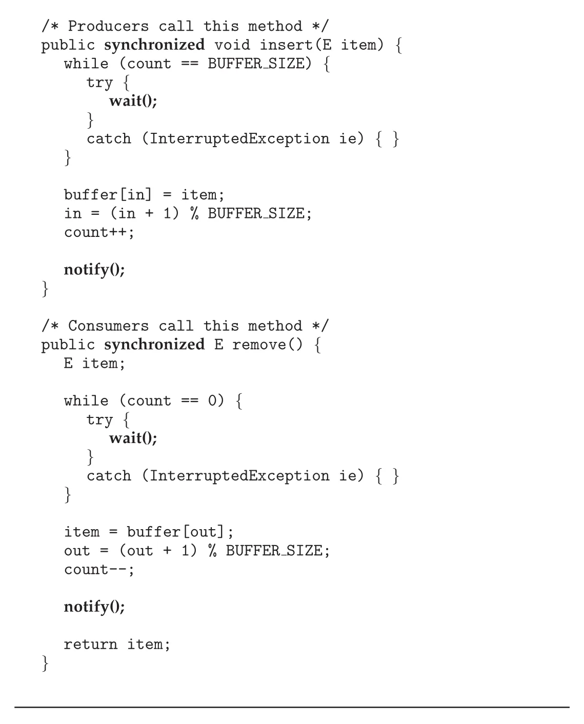 Java wait and notify methods