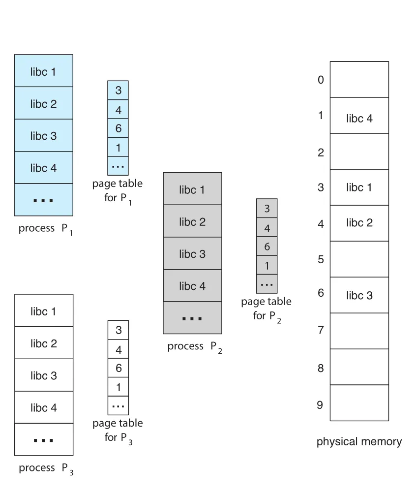 Shared libc pages