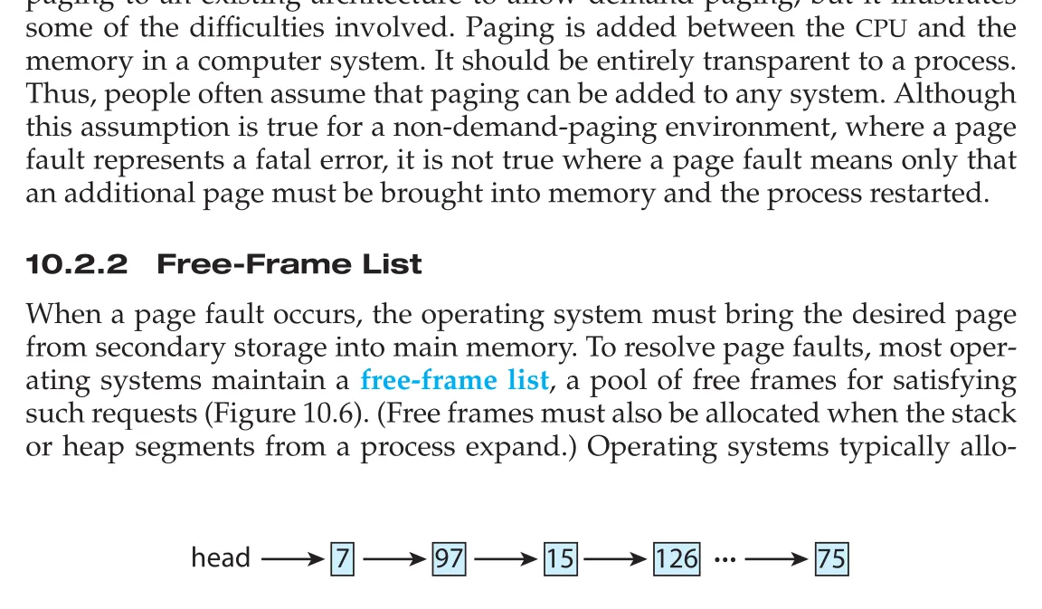 Free-frame list