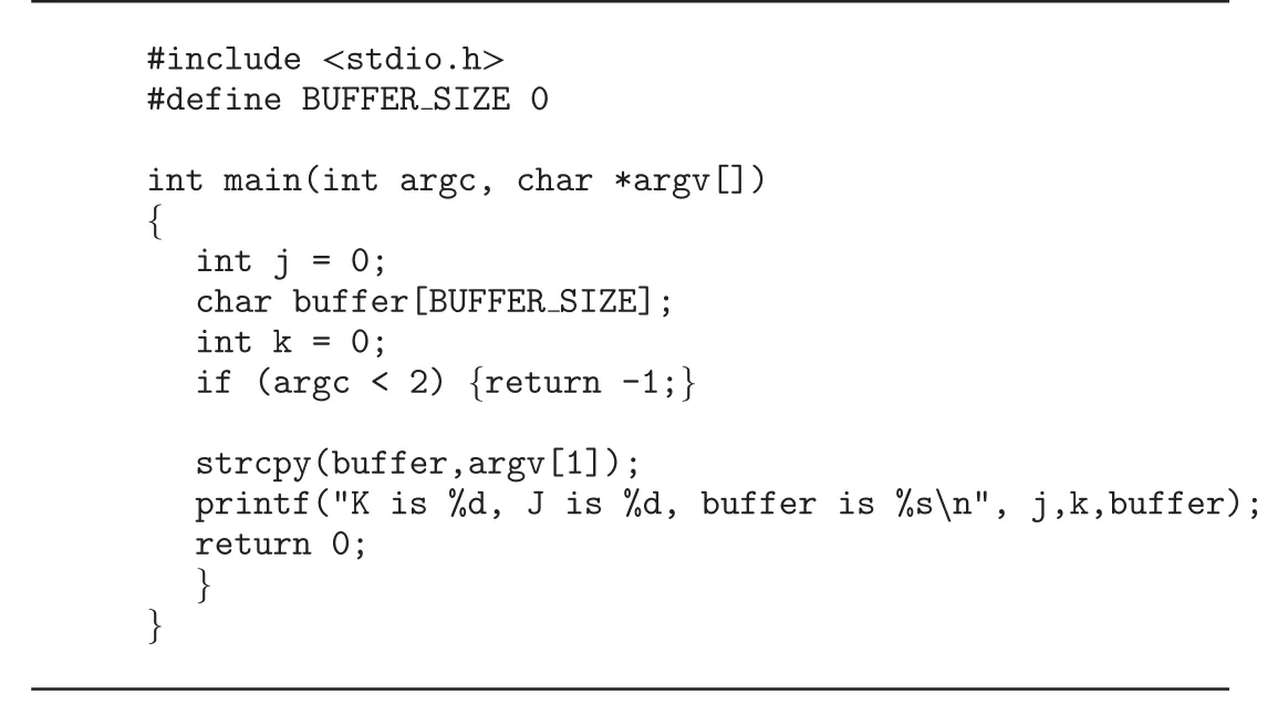 Buffer overflow condition