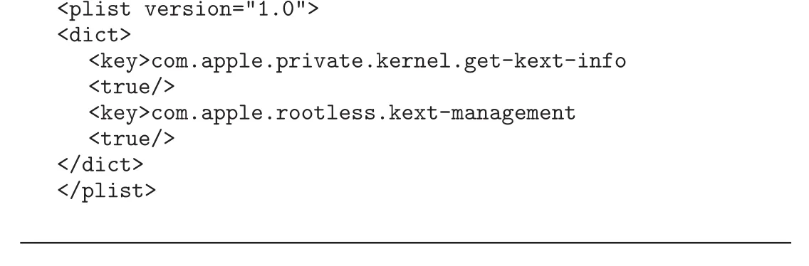 Apple Darwin entitlements